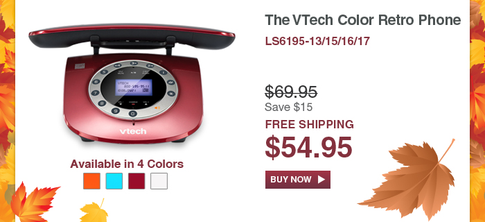The VTech Color Retro Phone - LS6195-13/15/16/17 -WAS $69.95, NOW $54.95 (SAVE $15) - Available in 4 Colors
