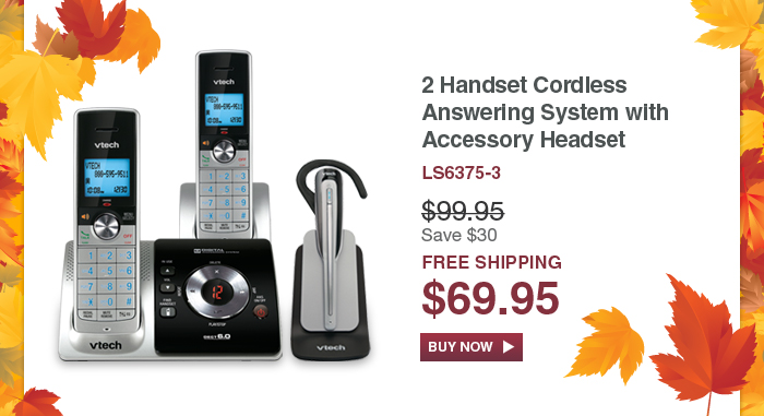 2 Handset Cordless Answering System with Accessory Headset - LS6375-3 - WAS $99.95, NOW $69.95 (SAVE $30)