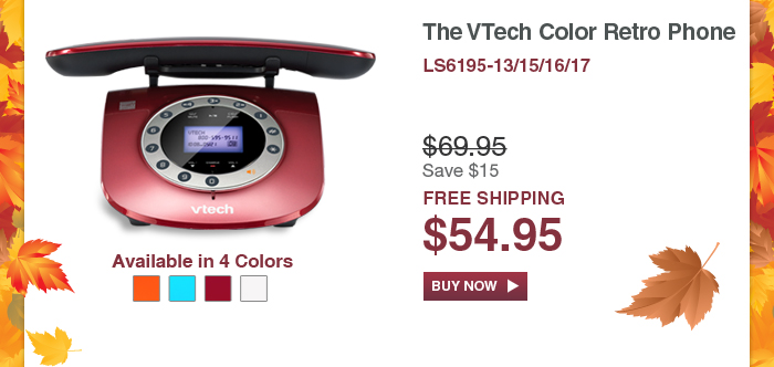 The VTech Color Retro Phone - LS6195 -13/15/16/17 - WAS $69.95, NOW $54.95 (SAVE $15) - FREE SHIPPING - Available in 4 Colors