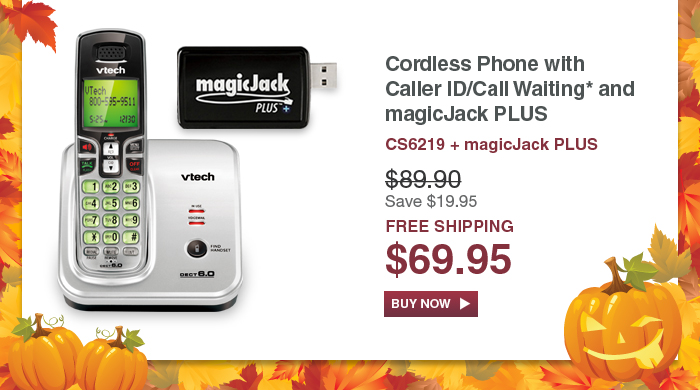 Cordless Phone with Caller ID/Call Waiting* and magicJack PLUS - CS6219+magicJack PLUS - WAS $89.90, NOW $69.95 (SAVE $19.95)  - FREE SHIPPING