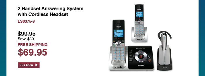 2 Handset Answering System with Cordless Headset - LS6375-3 - WAS $99.95, NOW $69.95 (SAVE $30) - FREE SHIPPING