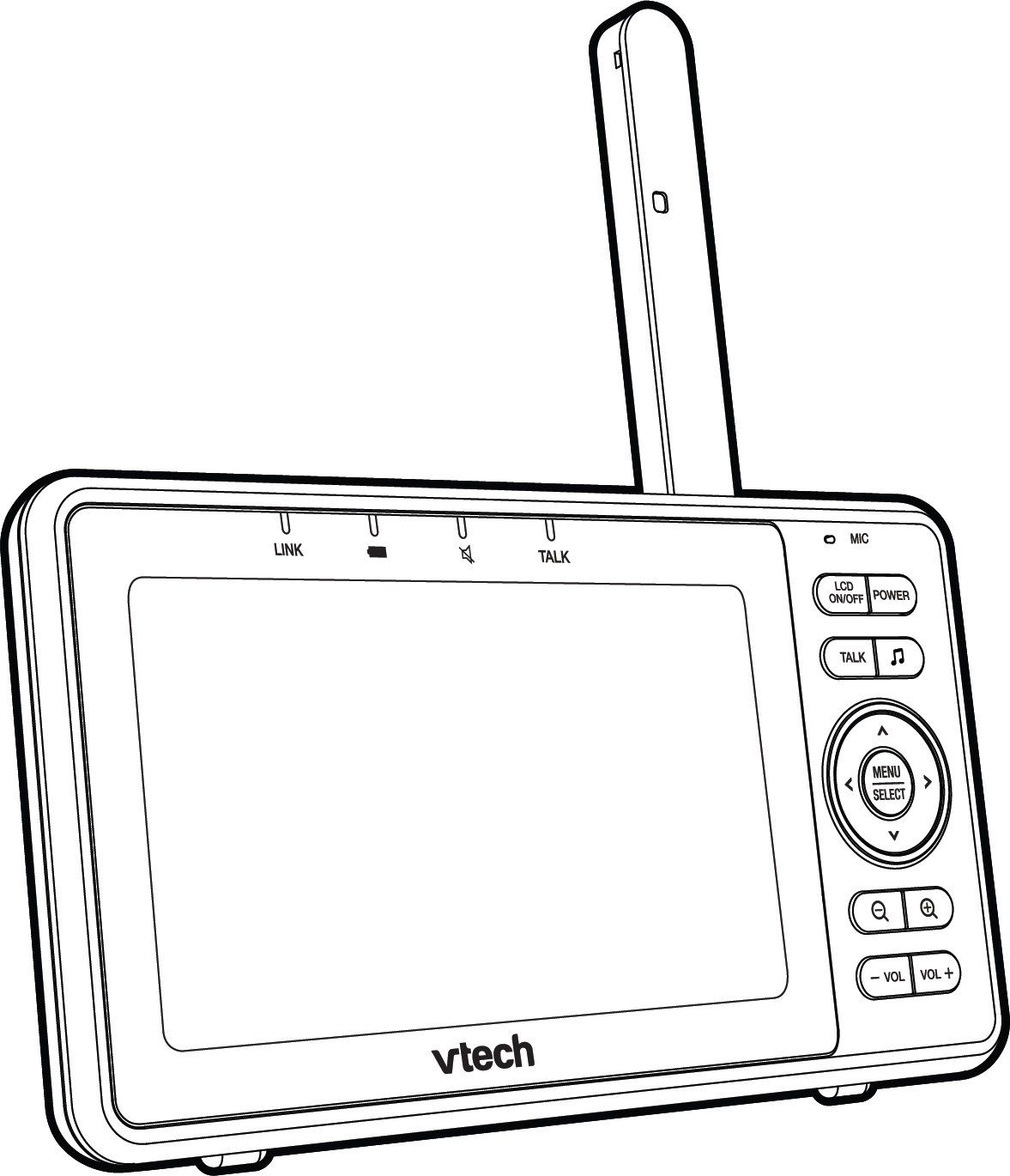 vtech baby monitor screen black